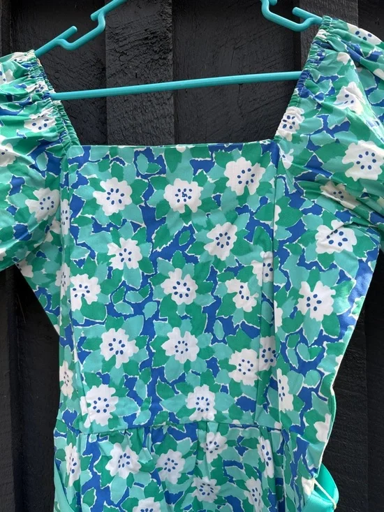 Vintage Lilly Pulitzer style,The Vested Gentress puff sleeve full skirt floral - Picture 3 of 8